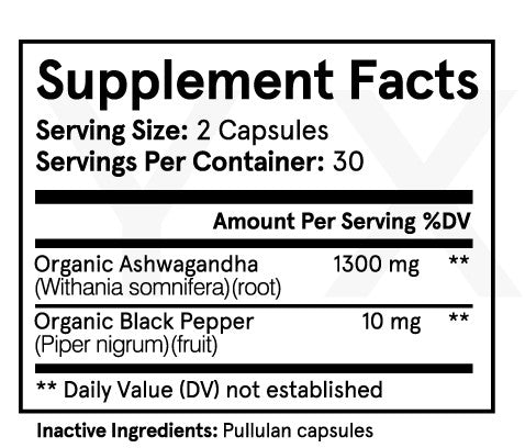 Organic Ashwagandha 1300 mg