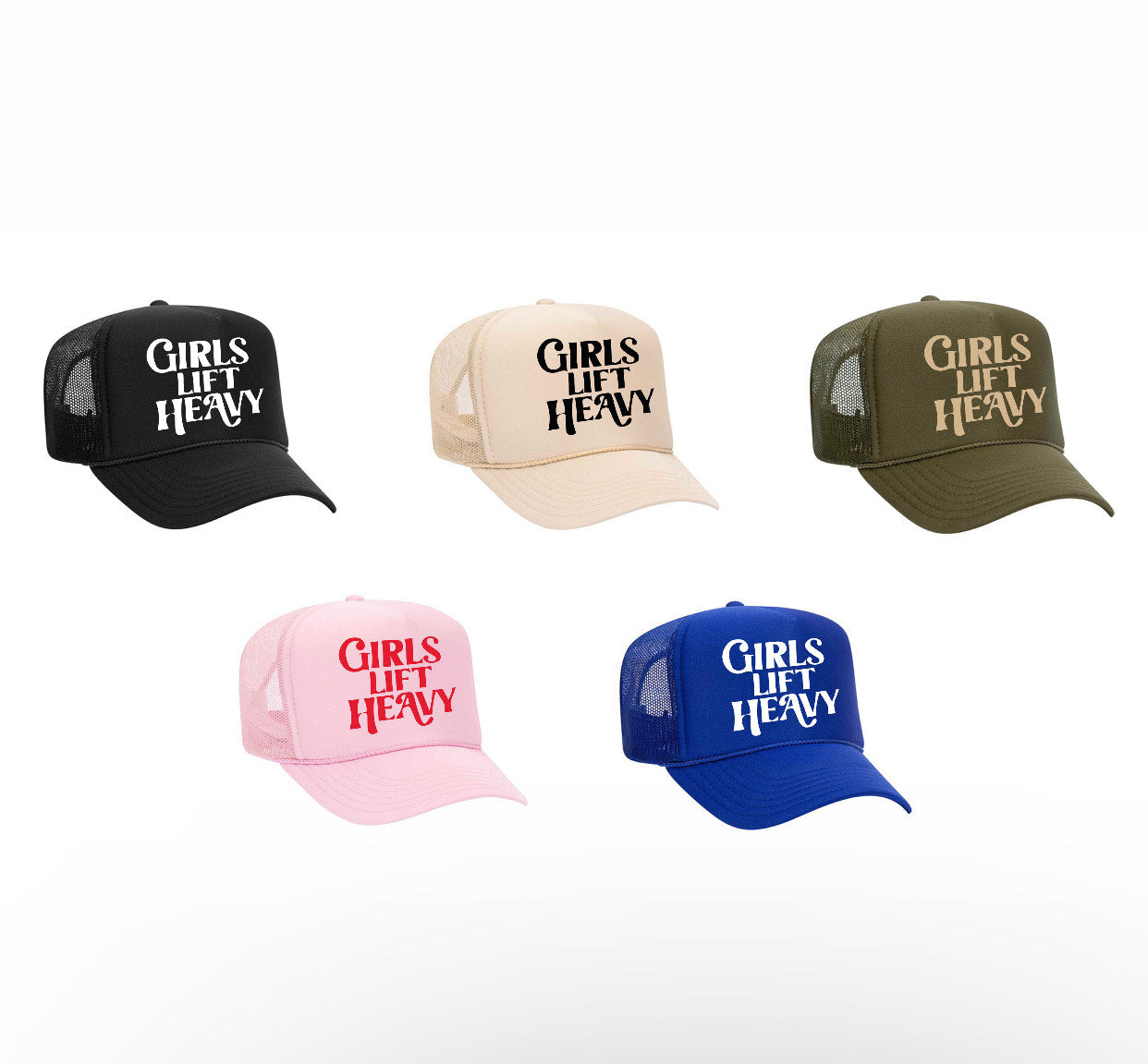 GIRLS LIFT HEAVY SNAPBACK - TRUCKER HATS